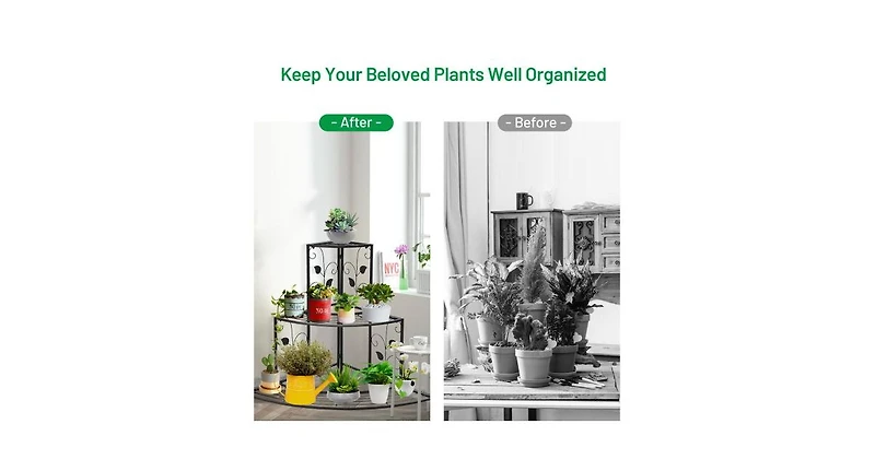3 Tier Floral Corner Metal Plant Pot Rack