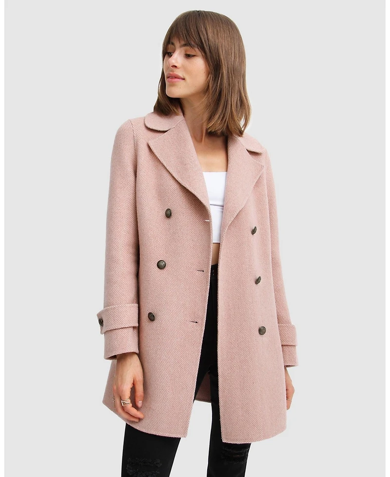 Belle & Bloom Liberty Sherpa Collar Wool Blend Coat