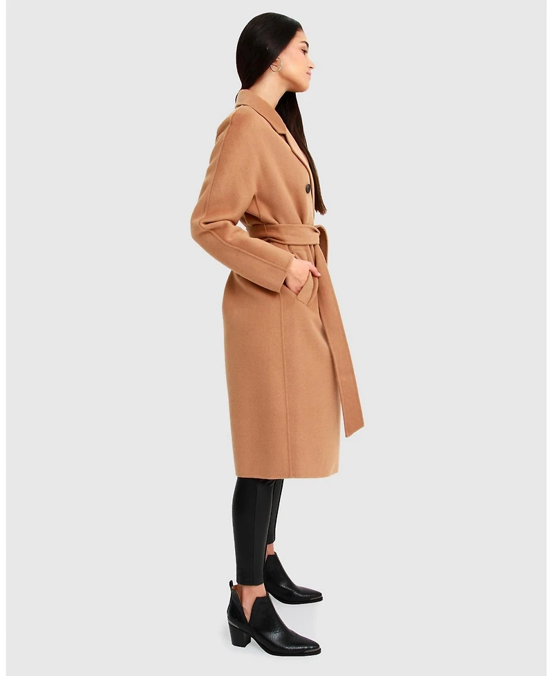 Belle & Bloom Women's Boss Girl Double-Breasted Lined Wool Coat