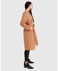 Belle & Bloom Women's Boss Girl Double-Breasted Lined Wool Coat