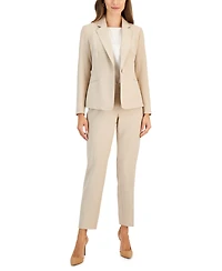 Le Suit Women's Crepe One-Button Pantsuit Set