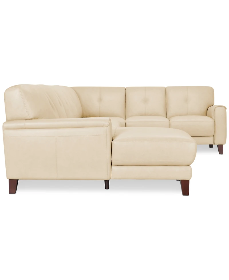 Closeout! Ashlinn 144" 5-Pc. Pastel Leather Sectional, Created for Macy's