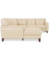 Closeout! Ashlinn 144" 5-Pc. Pastel Leather Sectional, Created for Macy's