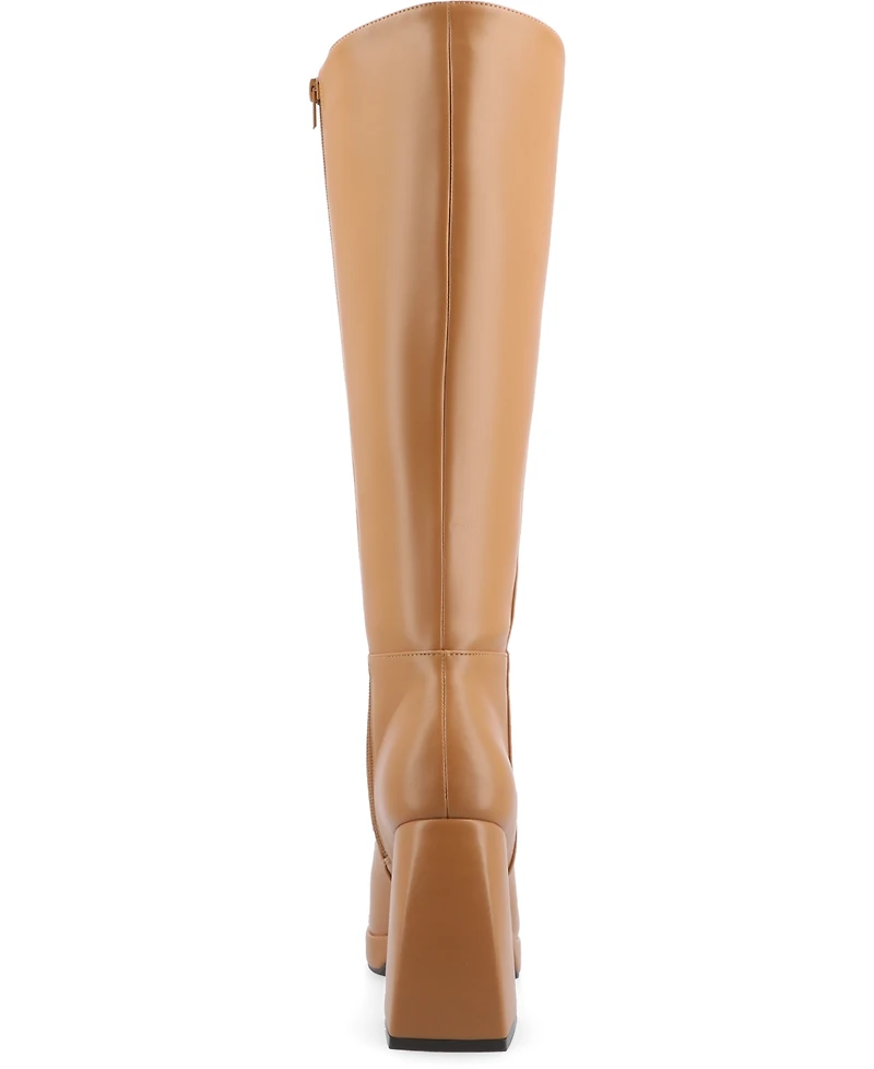 Journee Collection Women's Mylah Platform Block Heel Knee High Boots