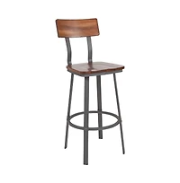 Restaurant Barstool With Wood Seat & Back And Powder Coat Frame