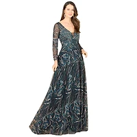 Lara Women's Lace Gown With Long Sleeves