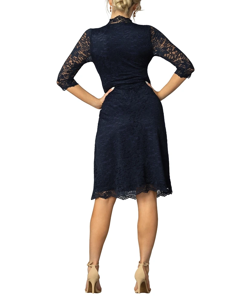Kiyonna Women's Scalloped Boudoir Lace Cocktail Dress