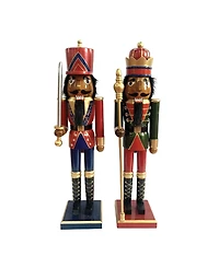 Santa's Workshop 24" Black King Guard Nutcracker, Set of 2