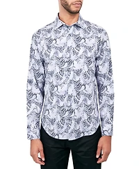 Society of Threads Men's Regular-Fit Non-Iron Performance Stretch Paisley Button-Down Shirt