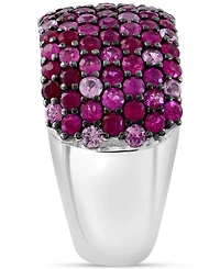 Effy Ruby (1-5/8 ct. t.w.) & Pink Sapphire (1-1/2 ct. t.w.) Ombre Wide Width Ring in Sterling Silver