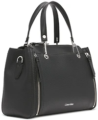 Calvin Klein Garnet Triple Compartment Top Zipper Satchel