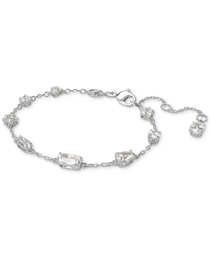Swarovski Silver-Tone Mixed Crystal Station Flex Bracelet