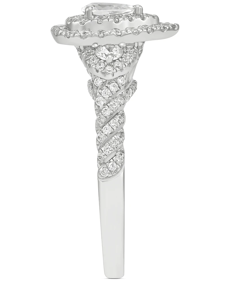 Diamond Pear-Cut Halo Engagement Ring (1 ct. t.w.) in 14k White Gold