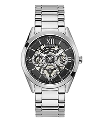 Guess Men's Multi-Function Silver-Tone Stainless Steel Watch 42mm