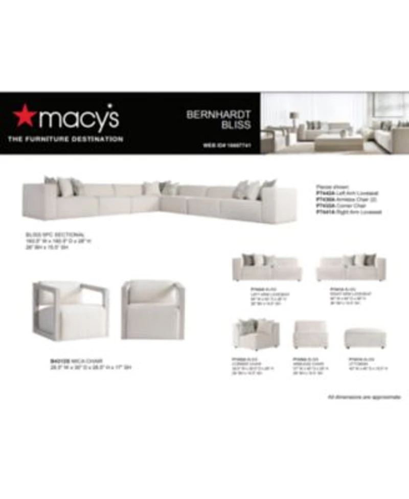 Bliss Fabric Sectional Collection Created For Macys