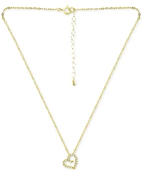 Giani Bernini Cubic Zirconia Open Heart Pendant Necklace, 16" + 2" extender, Created for Macy's