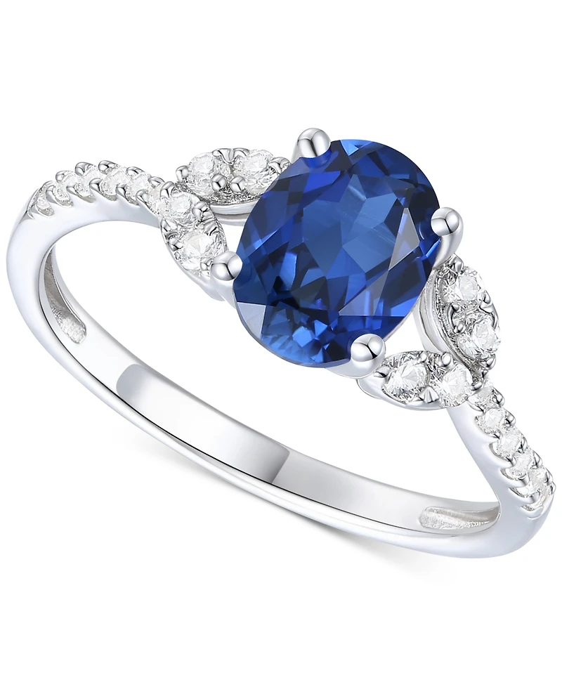 Citrine (1 ct. t.w.) & Lab-Grown White Sapphire (1/4 Ring 14k Gold-Plated Sterling Silver (Also Additional Gemstones)