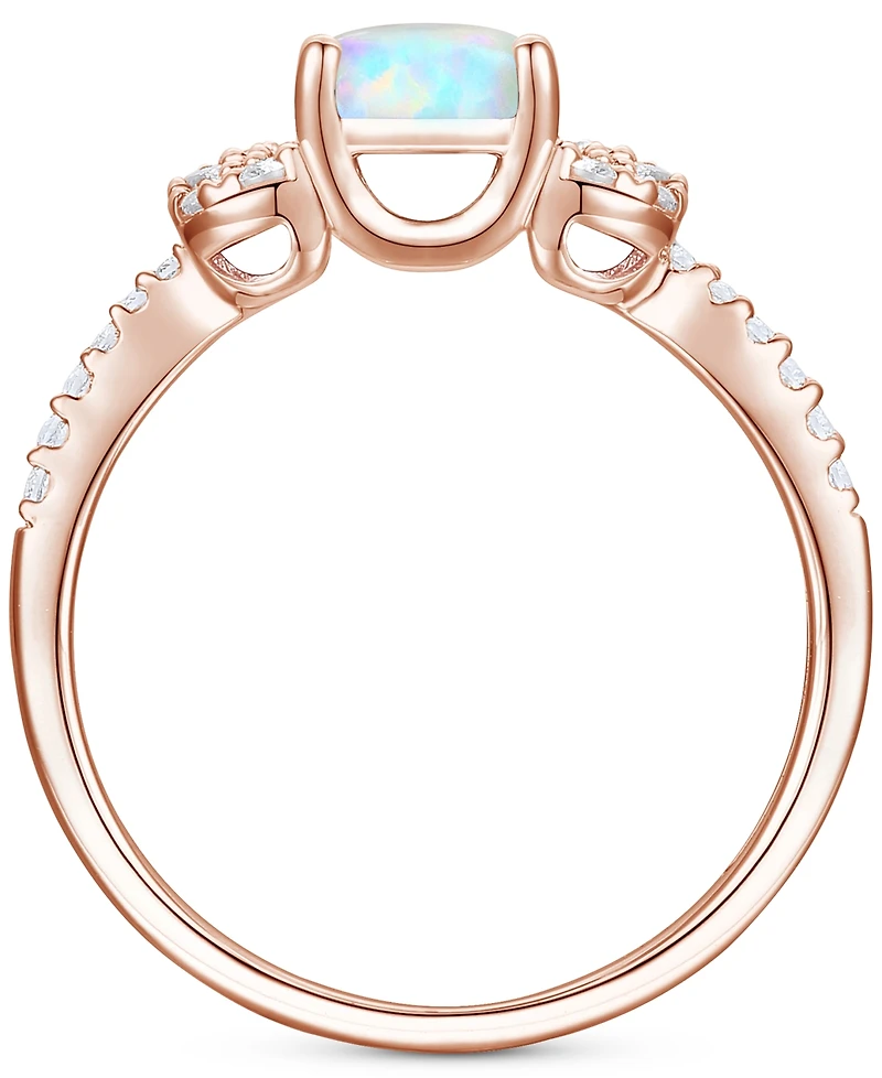Citrine (1 ct. t.w.) & Lab-Grown White Sapphire (1/4 Ring 14k Gold-Plated Sterling Silver (Also Additional Gemstones)