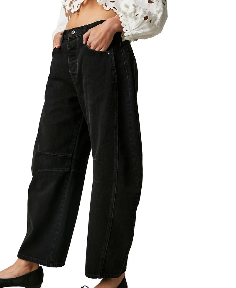 Free People Women's We The Free Good Luck Mid-Rise Barrel Jeans