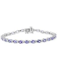Effy Tanzanite (4-3/4 ct. t.w.) & Diamond (1/20 ct. t.w.) Link Bracelet in Sterling Silver