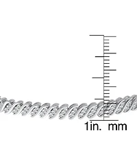 Diamond Triple Row "S" Link Bracelet (1 ct. t.w.) in Sterling Silver or 14k Gold-Plated Sterling Silver