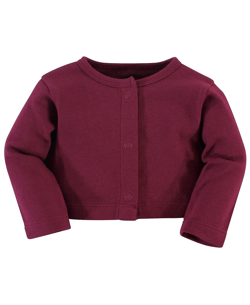 Touched by Nature Toddler Girls Comfy Organic Cotton Dress & Cardigan Set