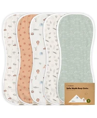 KeaBabies 5pk Softe Muslin Burp Cloths for Baby Girls and Boys, Organic Burping Babies, Clothes