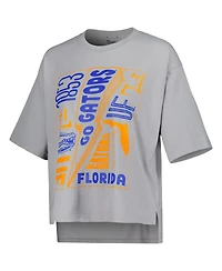 Women's Pressbox Silver Florida Gators Rock & Roll School of Rock T-shirt