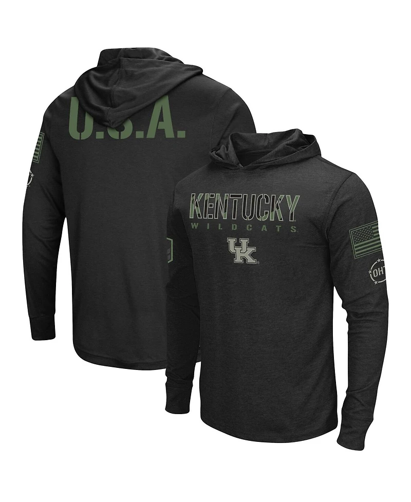 Men's Colosseum Black Kentucky Wildcats Oht Military-Inspired Appreciation Hoodie Long Sleeve T-shirt