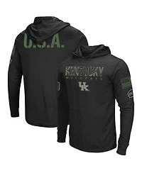 Men's Colosseum Black Kentucky Wildcats Oht Military-Inspired Appreciation Hoodie Long Sleeve T-shirt