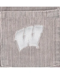 Women's Gameday Couture Gray Distressed Wisconsin Badgers Vintage-Like Wash Corduroy Full-Snap Hooded Shacket