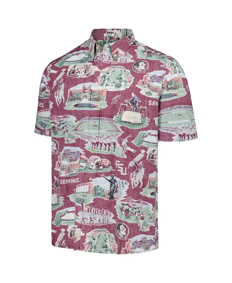 Men's Reyn Spooner Garnet Florida State Seminoles Scenic Button-Down Shirt