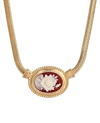 2028 Resin Rose Cameo Collar Necklace