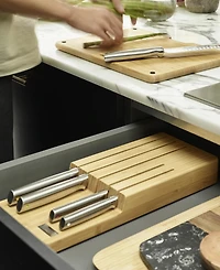 Joseph Joseph Elevate Steel Knives Bamboo Store 5-Piece Knife Set with in-Drawer Bamboo Storage Tray
