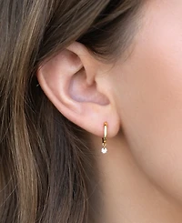 Girls Crew 18k Gold-Plated Crystal Charm Hoop Earrings