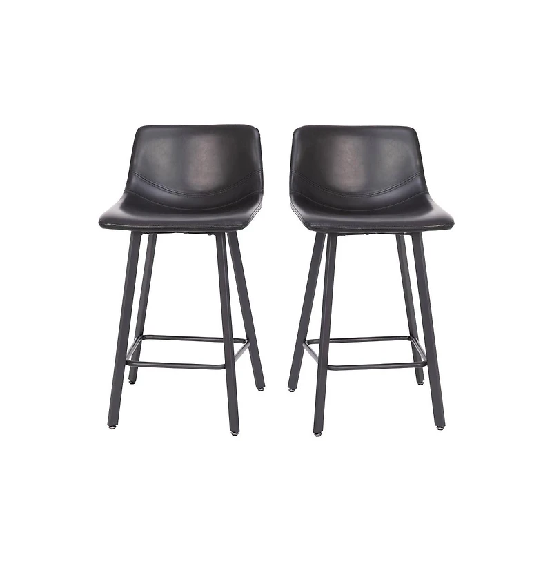 Oretha Set Of 2 Modern Upholstered Stools With Contoured