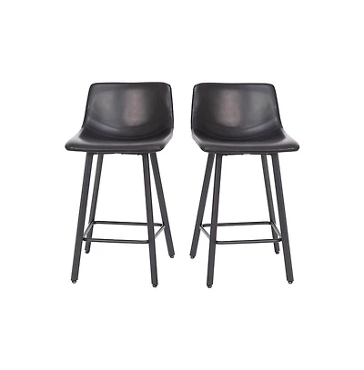 Oretha Set Of 2 Modern Upholstered Stools With Contoured