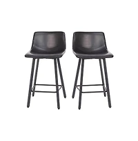 Oretha Set Of 2 Modern Upholstered Stools With Contoured