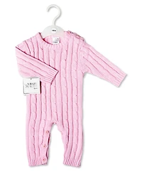Baby Mode Signature Boys or Girls Long Sleeved Cable Knit Coverall