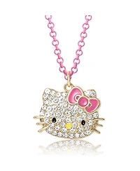 Sanrio Hello Kitty Girls Pave Fashion Jewelry Necklace - 16"+3" Necklace- Officially Licensed Authentic