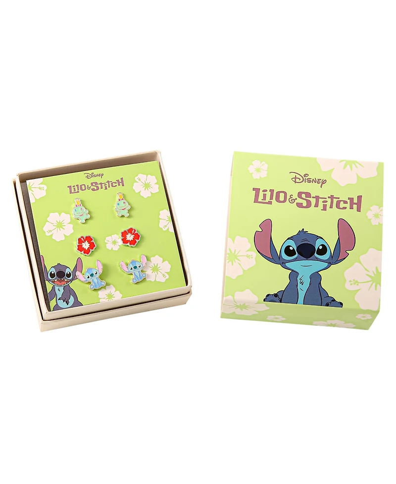 Disney Lilo and Stitch Experiment 626 Silver Plated Stud Earring Set - 3 Pairs