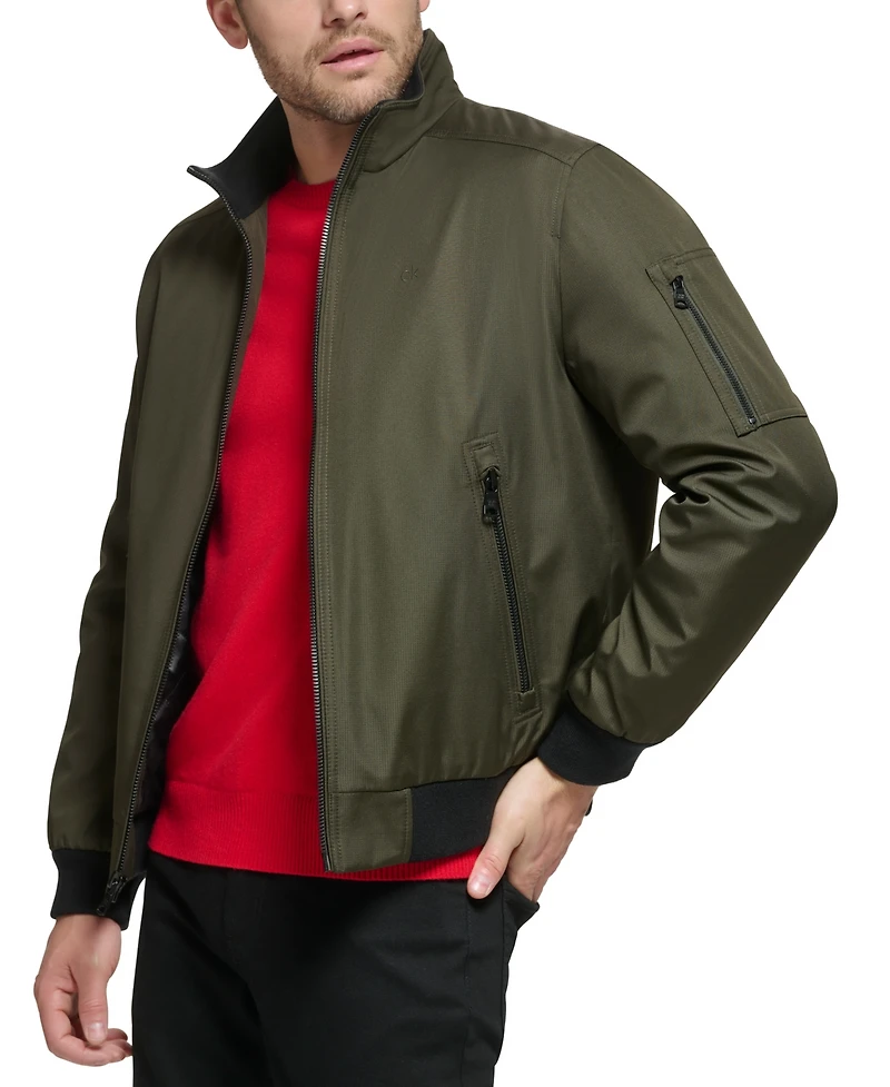 Calvin Klein Men's Classic Zip-Front Ripstop Bomber Jacket