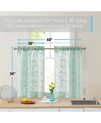 Hlc.me Joyce Lace Sheer Kitchen Cafe Curtain Tiers for Small Windows, Kitchen & Bathroom