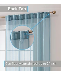 Hlc.me Lauren Semi Sheer Light Filtering Transparent Pocket Top & Back Tab Lightweight Window Curtains Drapery Panels Bedroom & Living Room