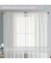Hlc.me 2 Pack Sheer Voile Window Curtain Sheer Panels