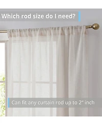 Hlc.me Penelope Faux Linen Textured Semi Sheer Privacy Sun Light Filtering Transparent Window Pocket Hole Thick Curtains Drapery Panels for Bedroom