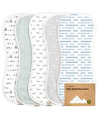 KeaBabies 5pk Softe Muslin Burp Cloths for Baby Girls and Boys, Organic Burping Babies, Clothes