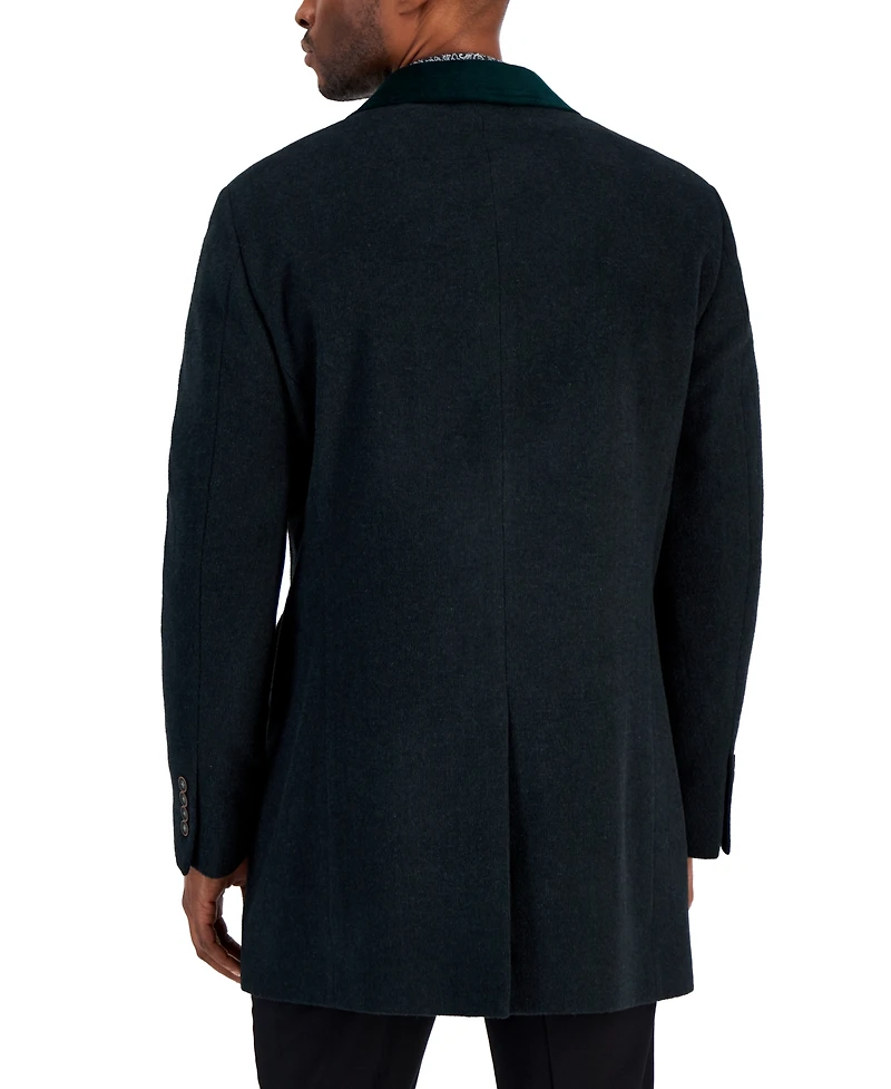 Tallia Men's Three-Button Wool Blend Overcoat