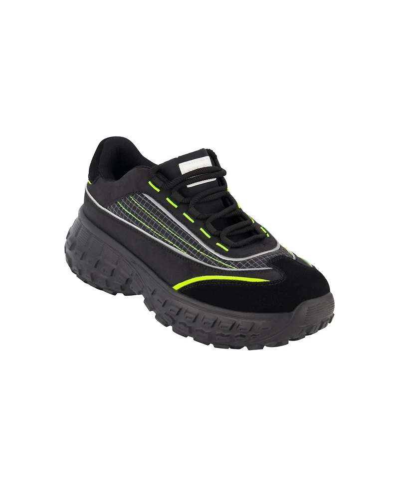 Dkny Men's Mixed Media Low Top Lightweight Sole Trekking Sneakers