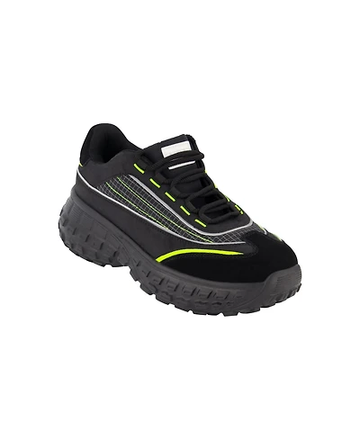 Dkny Men's Mixed Media Low Top Lightweight Sole Trekking Sneakers